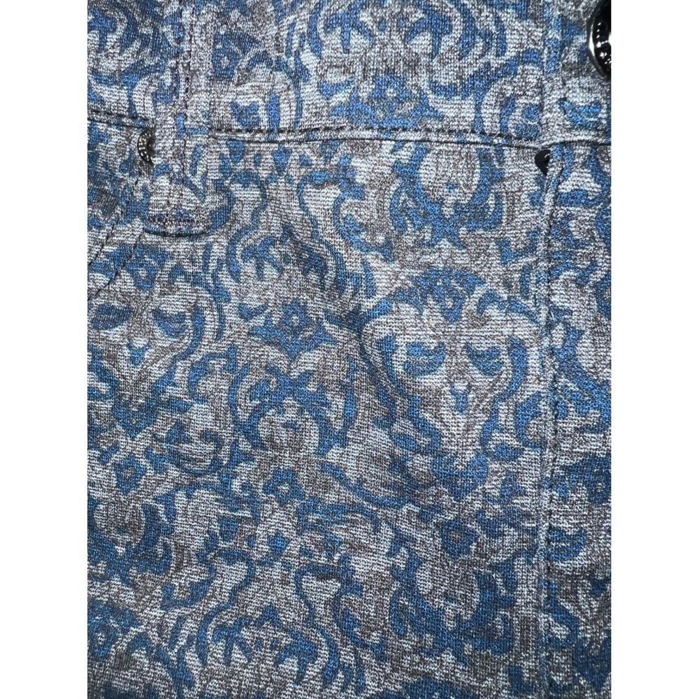Gloria Vanderbilt Amanda High Rise Damask Print Tapered Jeans Blue Grey Size 10 - Picture 4 of 5